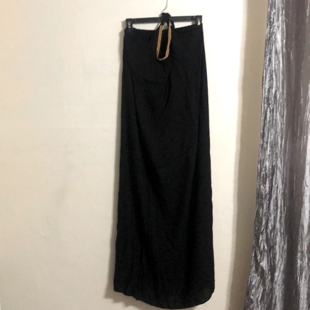 Black maxi with gold beaded detail